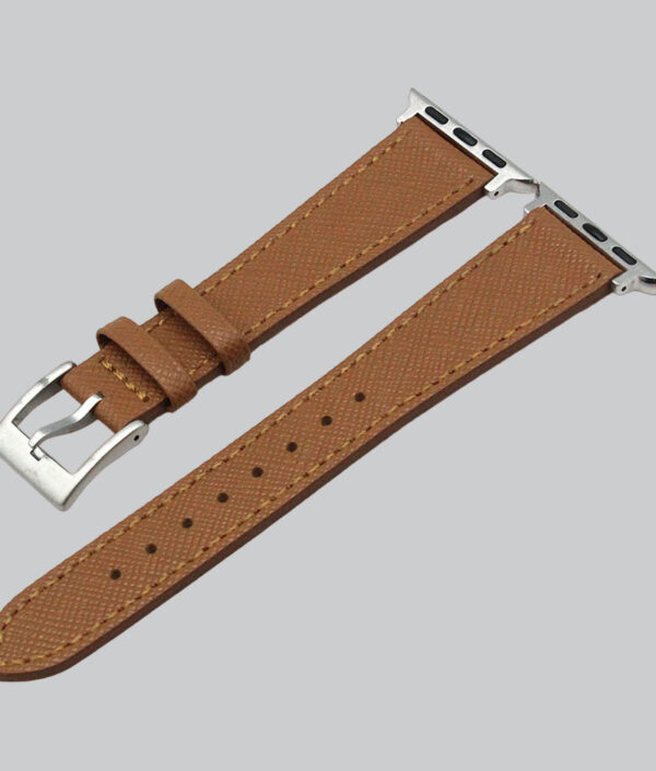 Cinturino Apple Watch in Vera Pelle Saffiano - Brown