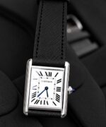 cinturino universale per orologi in pelle saffiano nero