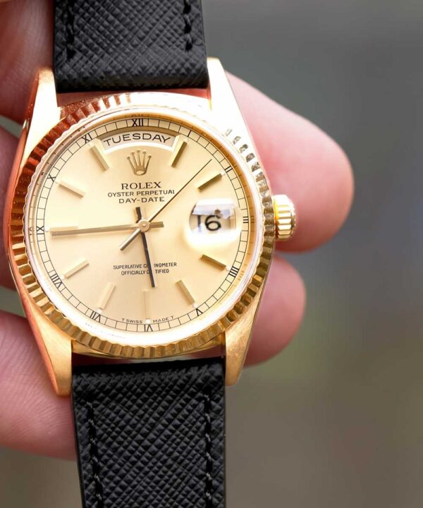 cinturino pelle saffiano su orologio rolex