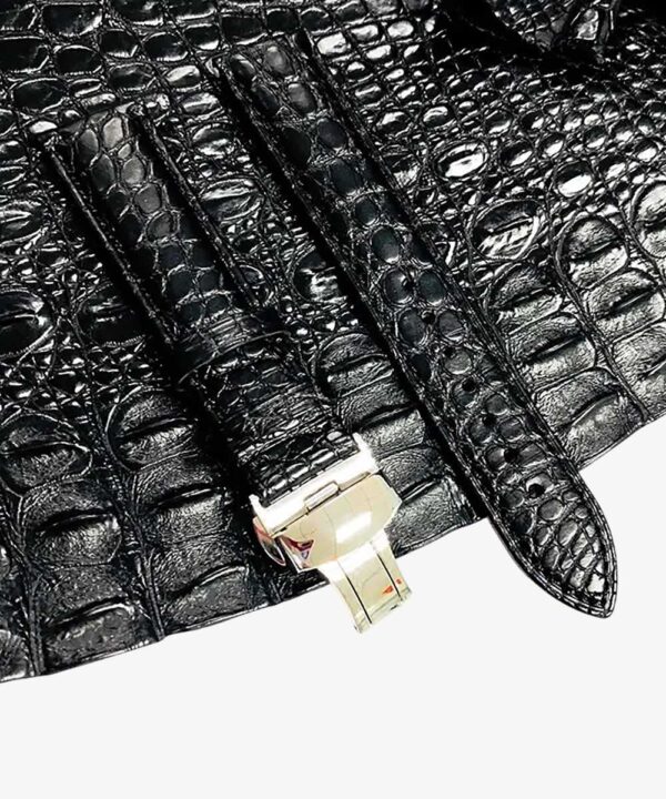 Cinturino Apple Watch in Pelle di Coccodrillo "Croco" Collections - Nero - immagine 6