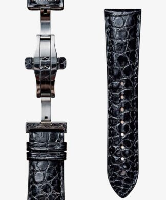 Cinturino Apple Watch in Pelle di Coccodrillo "Croco" Collections - Nero - immagine 3