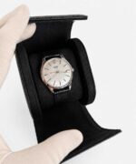 Astuccio Porta Orologi da Viaggio in Vera Pelle Saffiano – Nero – 1 Posto - immagine 4