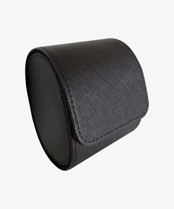 Astuccio Porta Orologi da Viaggio in Vera Pelle Saffiano – Nero – 1 Posto - immagine 5