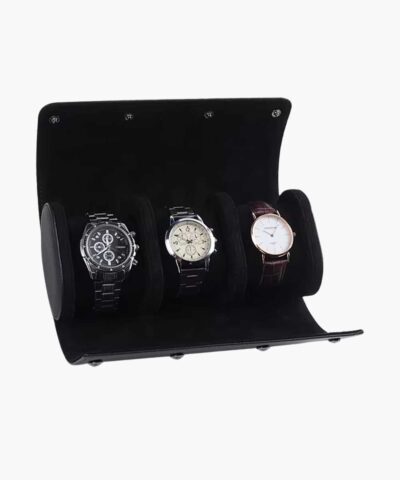 porta orologi pelle nero da 3