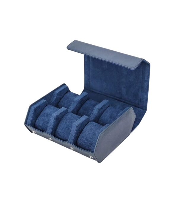 porta orologi in pelle da sei blu