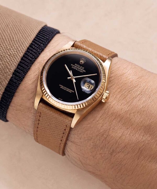 cinturino saffiano marrone orologio rolex