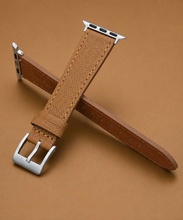 Apple Watch Leather Strap "Saffiano" - Brown - Image 3