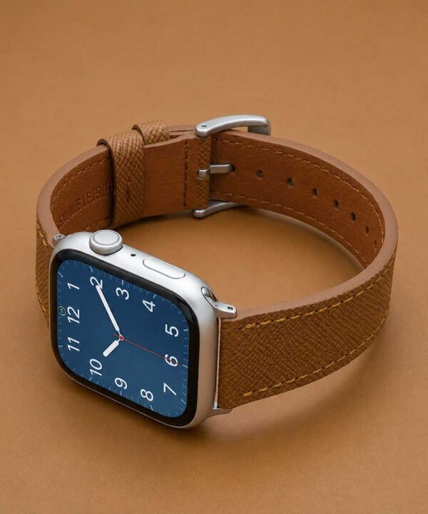 cinturino apple watch-saffiano marrone brown