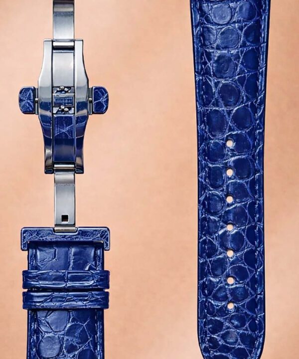 cinturino croco blu lusso