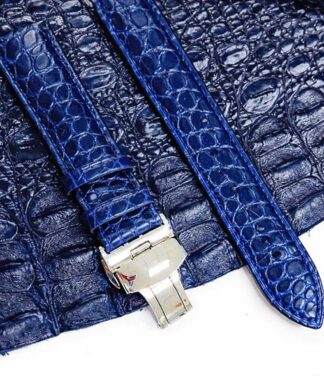 Cinturino Apple Watch in Pelle di Coccodrillo "Croco" Collections - Blu - immagine 4