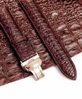 Cinturino per Orologio in Pelle di Coccodrillo "Croco" - Marrone - immagine 3