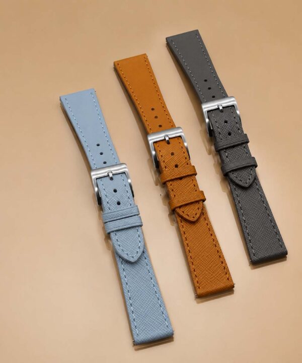 Cinturino per Orologio in Pelle "Saffiano" - Grigio - immagine 3