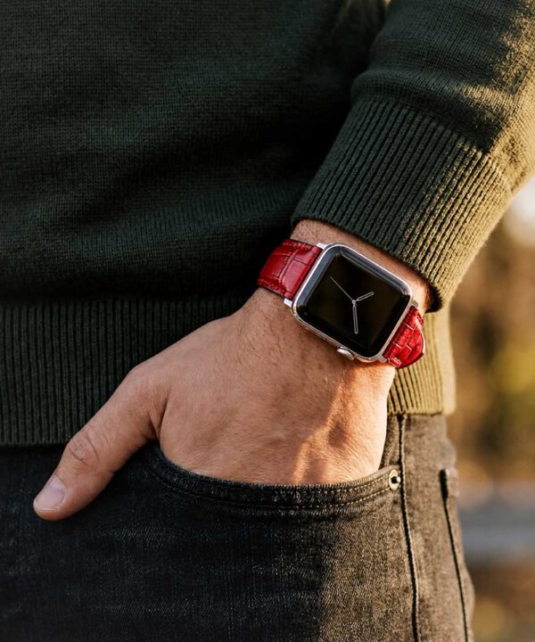 Cinturino per Apple Watch in Pelle "Royal" - Rosso - immagine 2