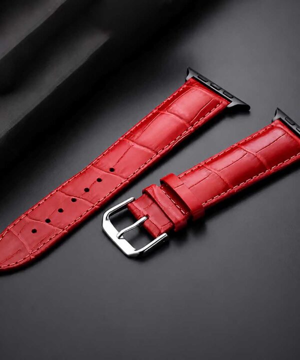 Cinturino per Apple Watch in Pelle "Royal" - Rosso - immagine 3