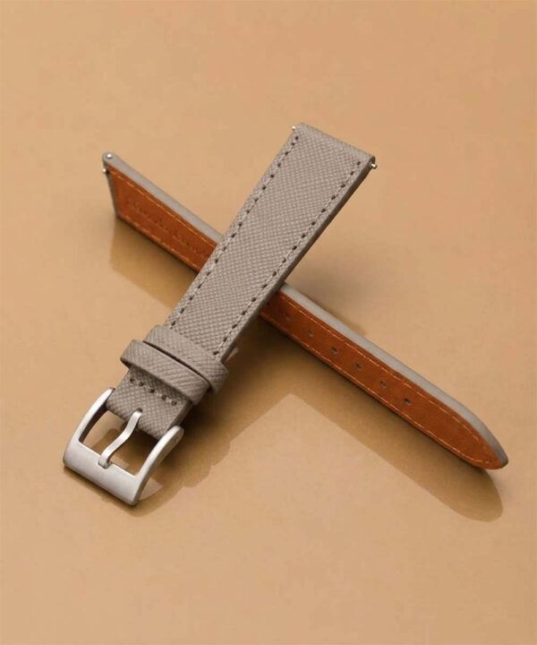 Cinturino per Orologio in Pelle "Saffiano" - Grigio - immagine 2