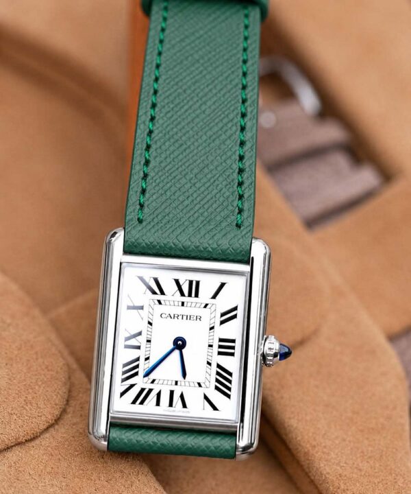 Cinturino per Orologio in Pelle "Saffiano" - Verde - immagine 2