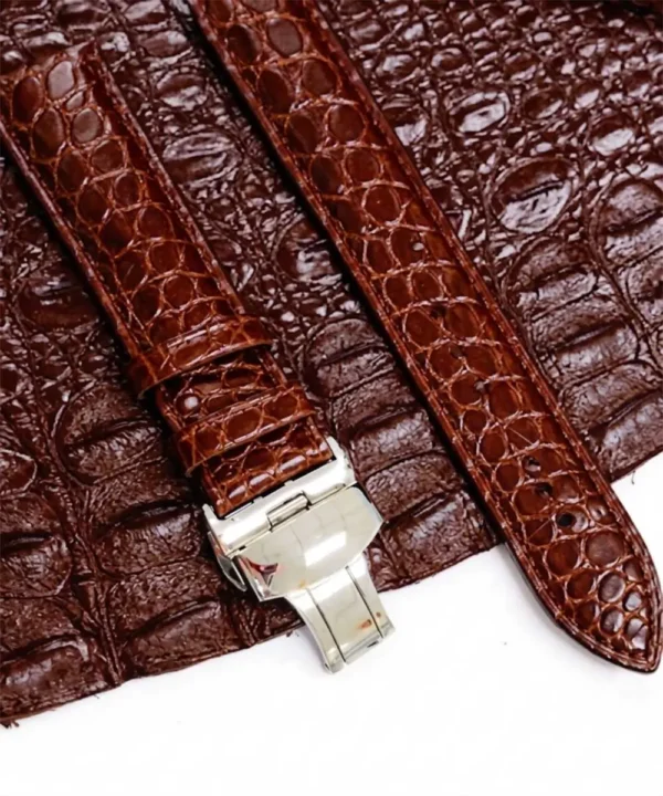 Cinturino Apple Watch in Pelle di Coccodrillo "Croco" Collections - Marrone - immagine 3