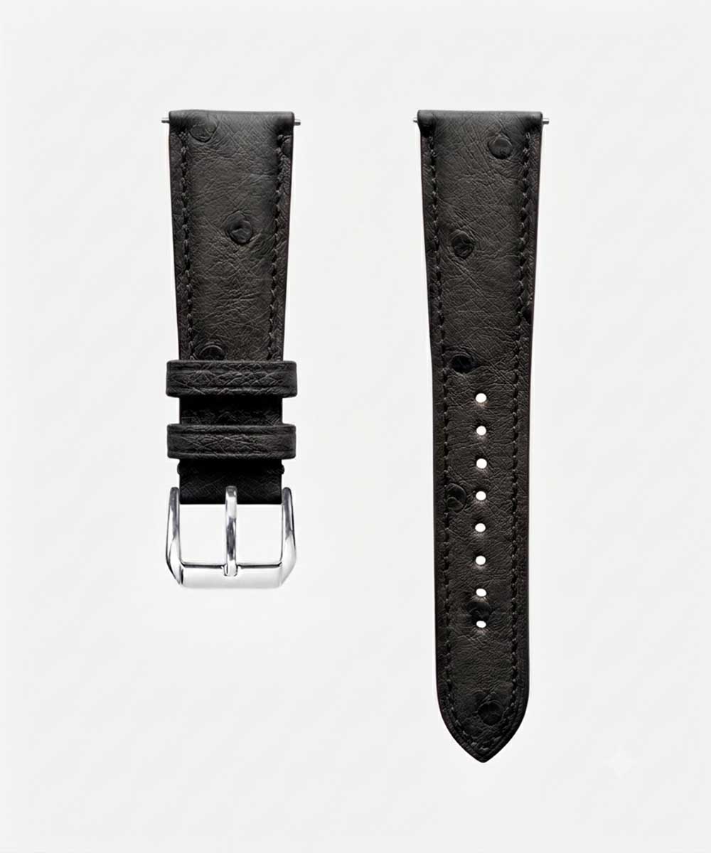 cinturino pelle di struzzo nero