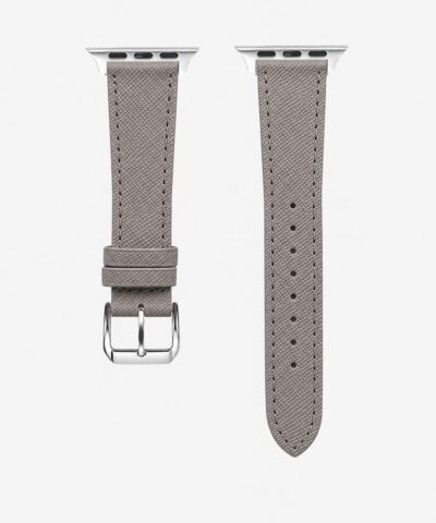 cinturino pelle apple watch saffiano grigio