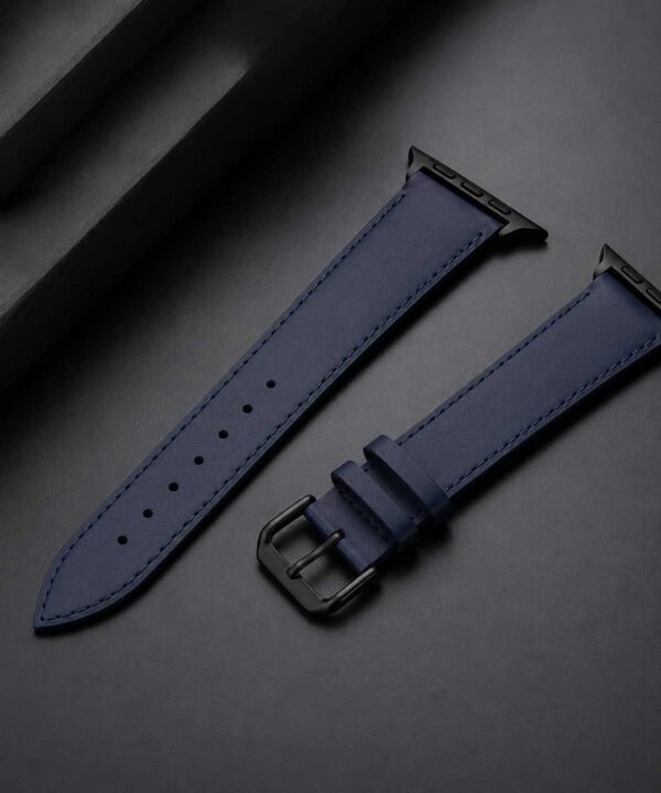 Cinturino Apple Watch in Pelle Personalizzato - Blu - immagine 4