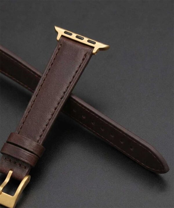 cinturino personalizzato apple watch marrone fibbie oro